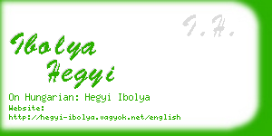 ibolya hegyi business card